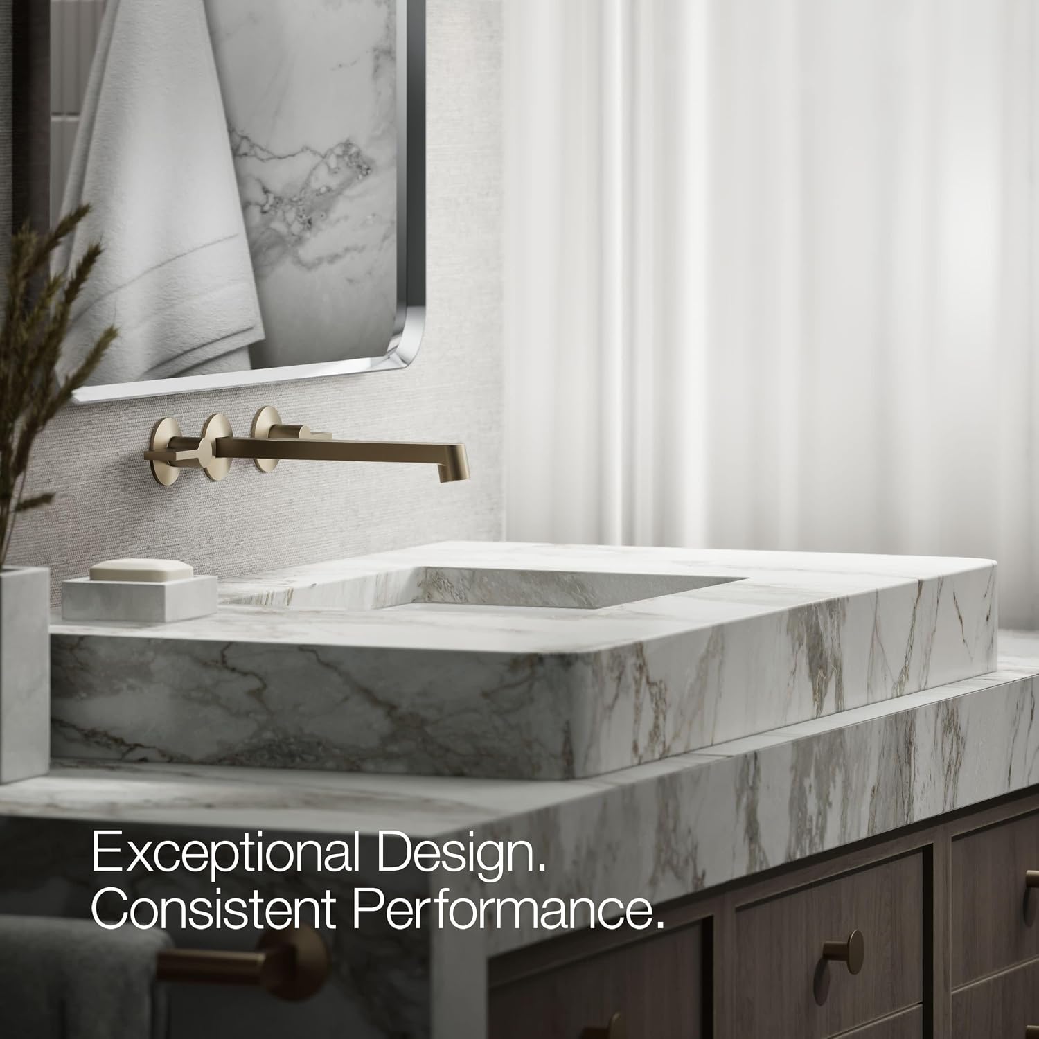 KOHLER Components Wall-Mount Bathroom Sink Faucet Spout With Row Design 1.2 GPM