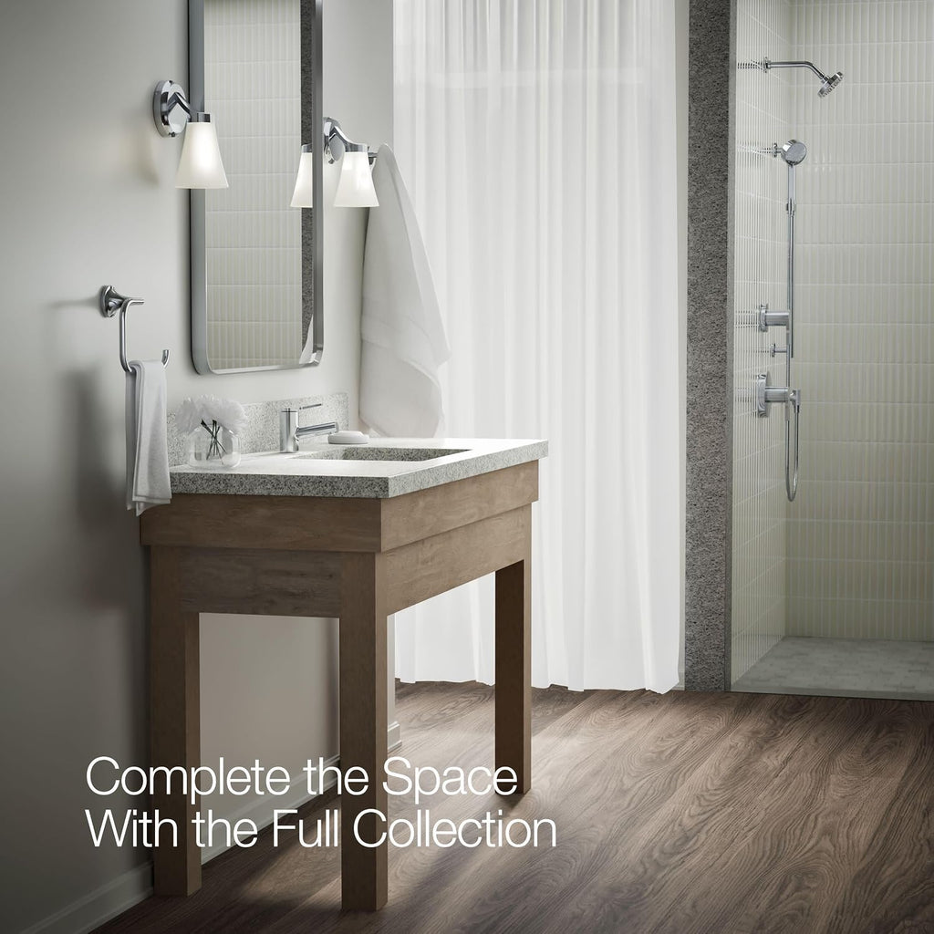 KOHLER K-33590-4N-CP Elate® Short Single-Handle Bathroom Sink Faucet, Single-Hole Bathroom Faucets, 0.5 GPM, Polished Chrome