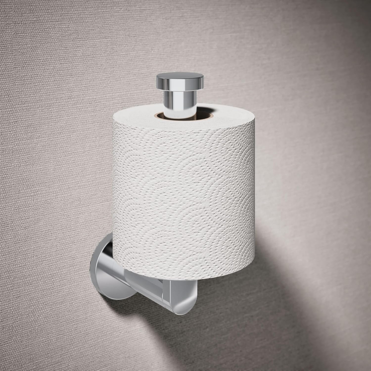 KOHLER K-73148-CP Composed Vertical Toilet Paper Holder Wall Mount, Metal Toilet Paper Holder, Polished Chrome