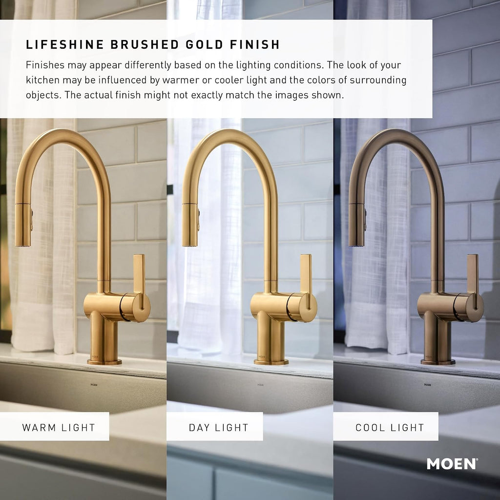 Moen Weymouth Brushed Gold Two-Handle Widespread Cross Handle Bathroom Faucet Trim Kit, Valve Required, TS42114BG