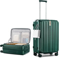 Hanke 24 Inch Expandable Luggage Top Opening Checked Bag Luggage Hard Shell Suitcases with Wheels Lightweight Travel Luggage Medium Suitcase with Lock for Woman Men-Blackish Green