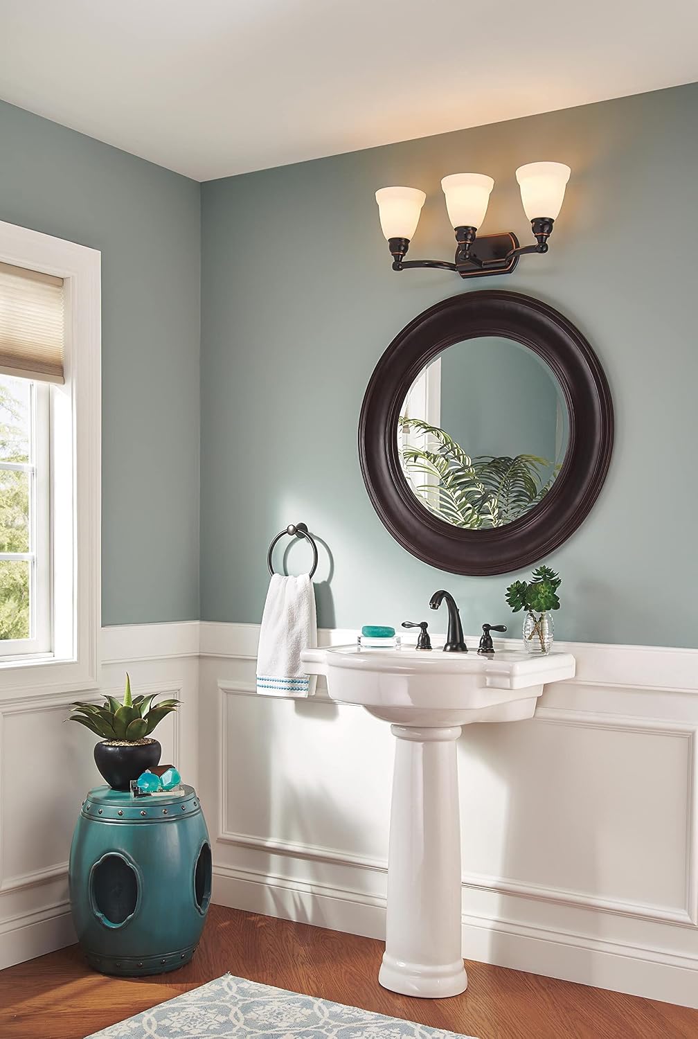 Delta Windemere Oil Rubbed Bronze Bathroom Faucet 3 Hole, 8 Inch Widespread Bathroom Sink Faucet for Vanity, Metal Push-Pop Drain Assembly, Oil Rubbed Bronze B3596LF-OB