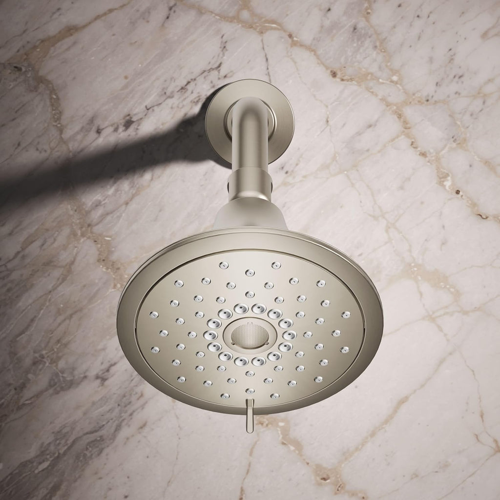 KOHLER 22169-G-BN Forté® Three-function showerhead, 1.75 GPM, Corrosion Resistant, Full Coverage, Pulsating Massage, Silk Spray, Vibrant Brushed Nickel