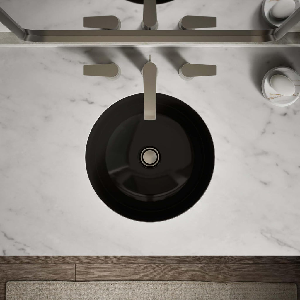 KOHLER K-29000-7 Caxton Undercounter Bathroom Sink, Round, Black Black