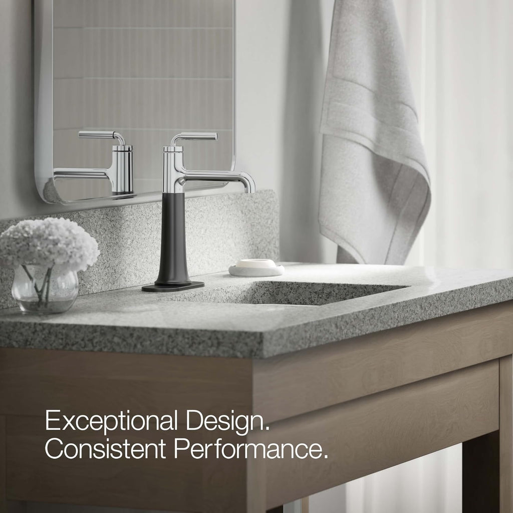 KOHLER 26437-4N-CBL Tone K-26437-4N-CBLTONE Tall Single Control Bathroom FCT, Polished Chrome with Matte Black