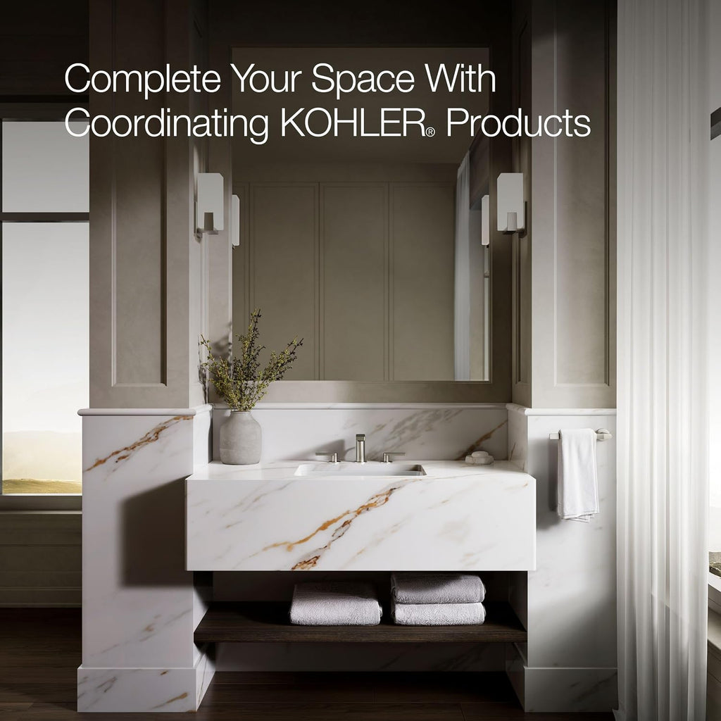 KOHLER 2214-0 Ladena Rectangular Undermount Bathroom Sink With Curved Bottom, 20-7/8' W X 14-3/8' L, White