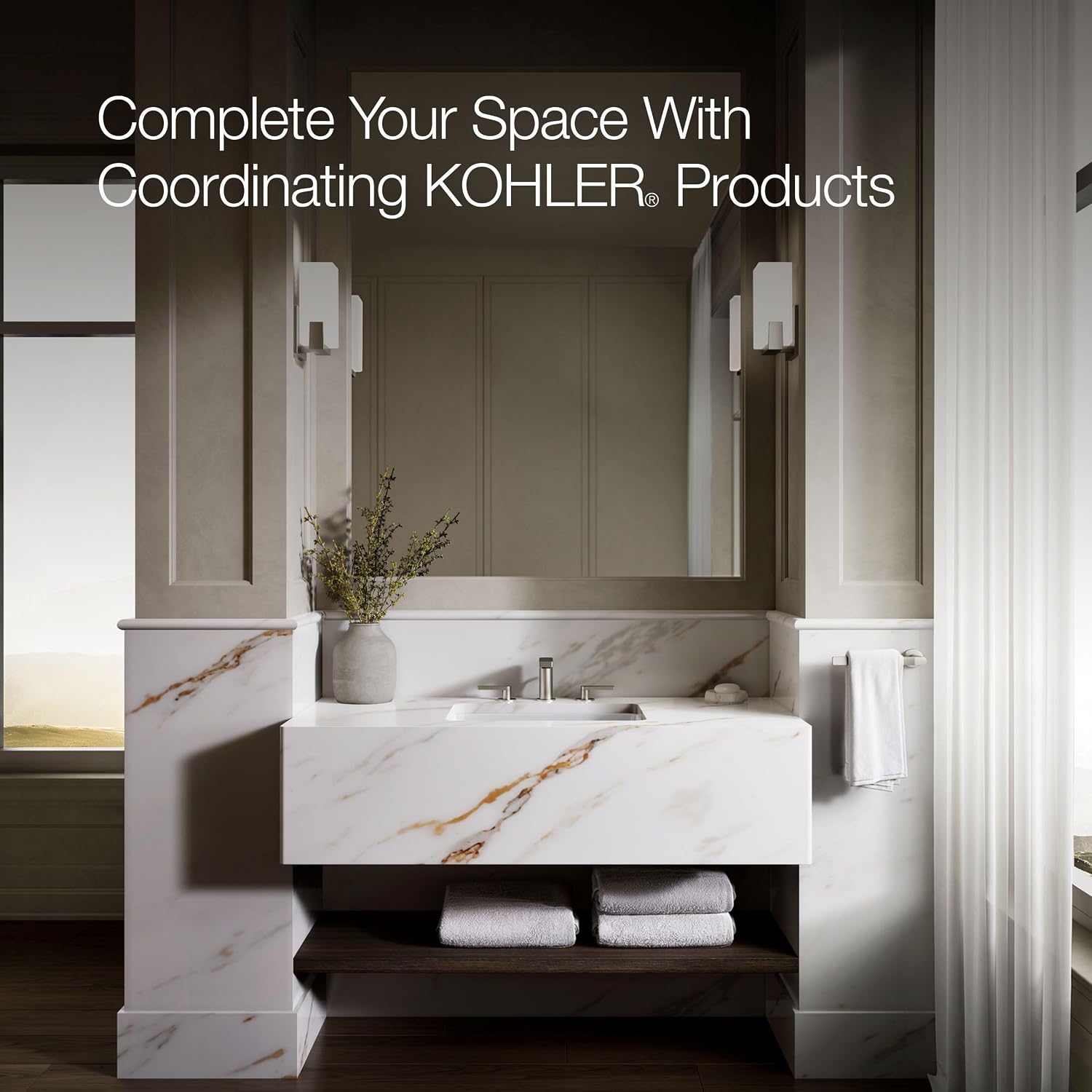 KOHLER 2214-0 Ladena Rectangular Undermount Bathroom Sink With Curved Bottom, 20-7/8' W X 14-3/8' L, White