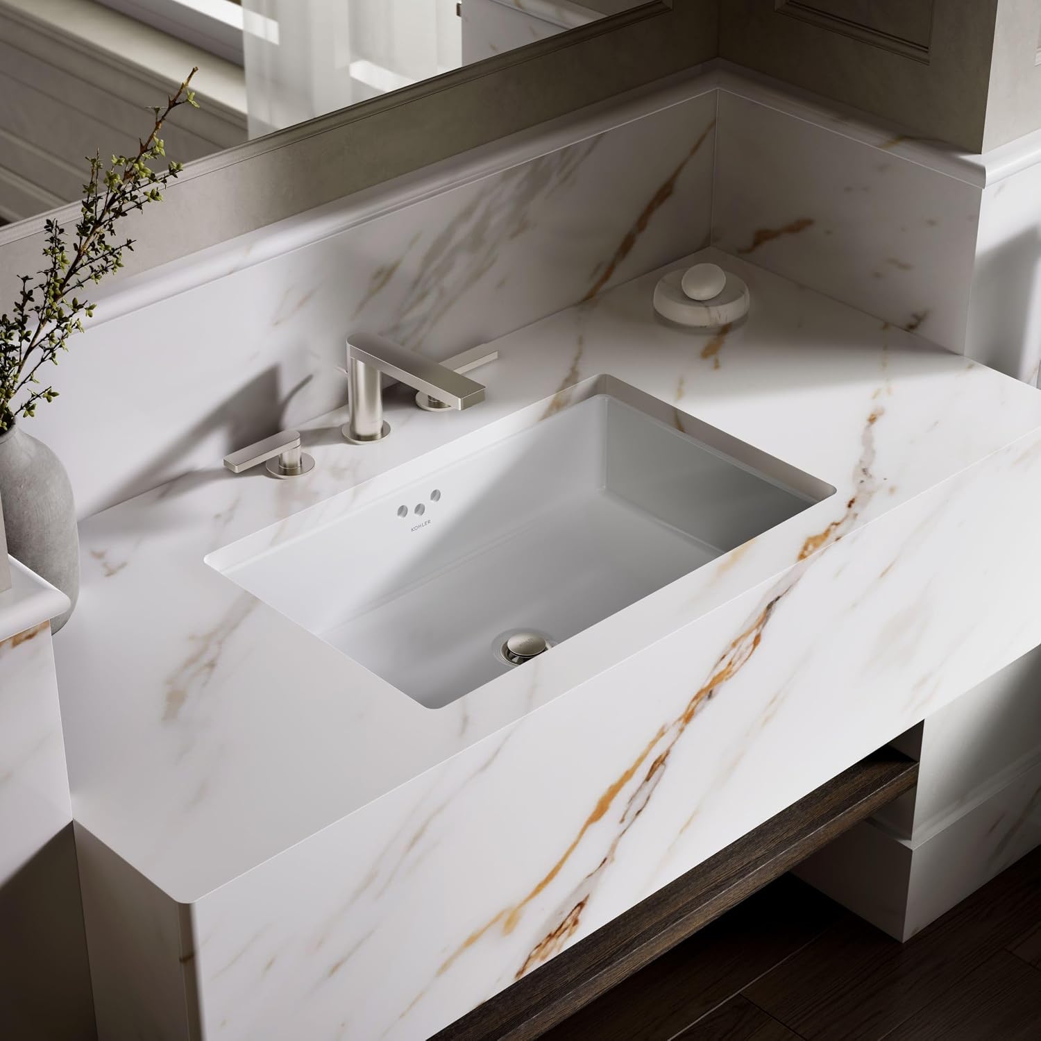 Kohler K-2297-0 Kathryn Under-Mount Bathroom Sink, White