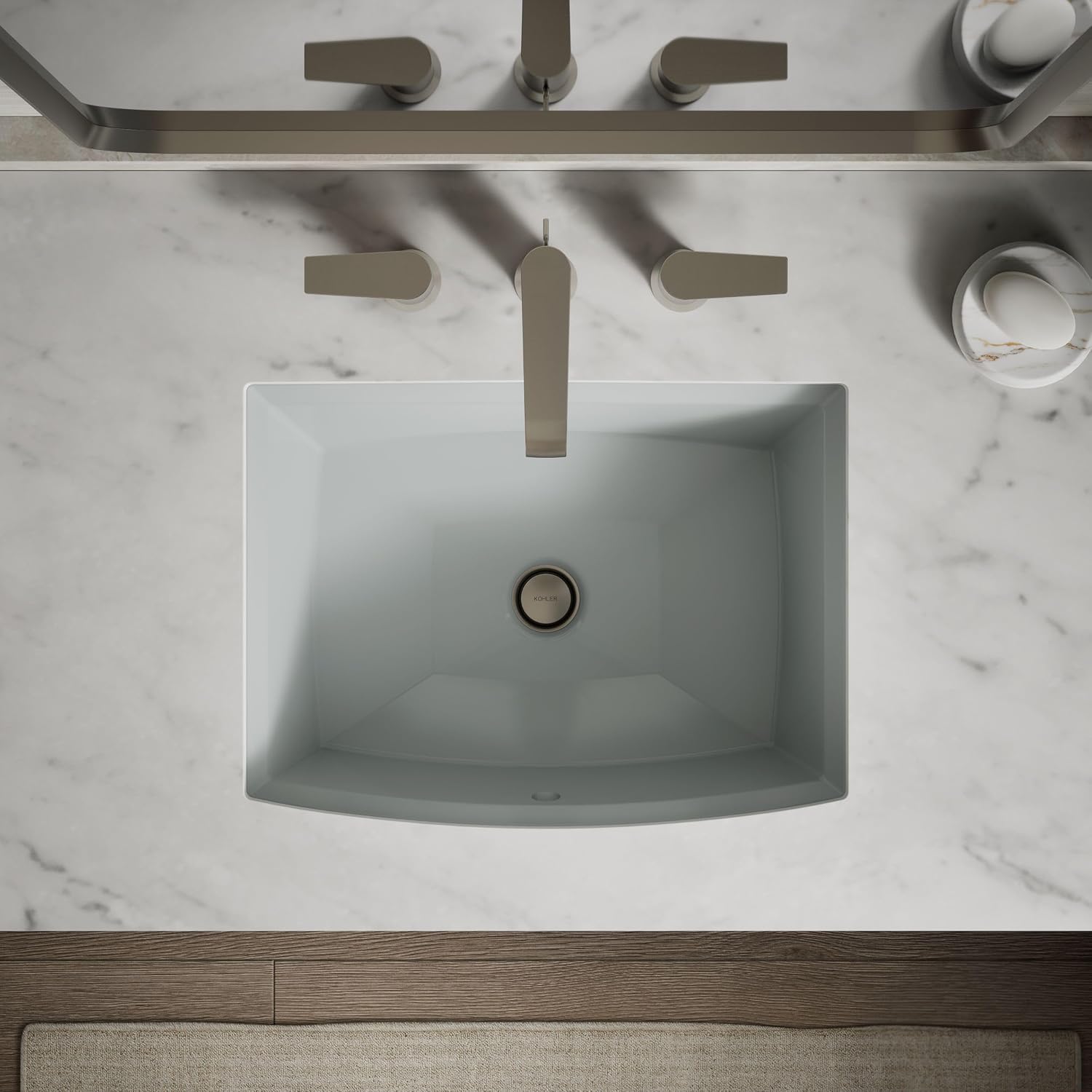 Kohler 2355-95 Archer® 20' rectangular undermount bathroom sink, Ice Grey