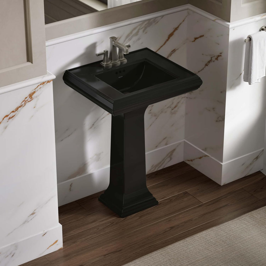 KOHLER Memoirs® pedestal/console table bathroom sink basin with 4' centerset faucet holes