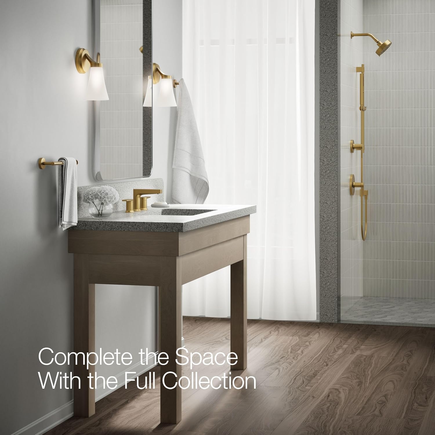 Kohler 97100-4-2MB Taut® Widespread Bathroom Sink Faucet, 1.2 gpm, Vibrant Brushed Moderne Brass
