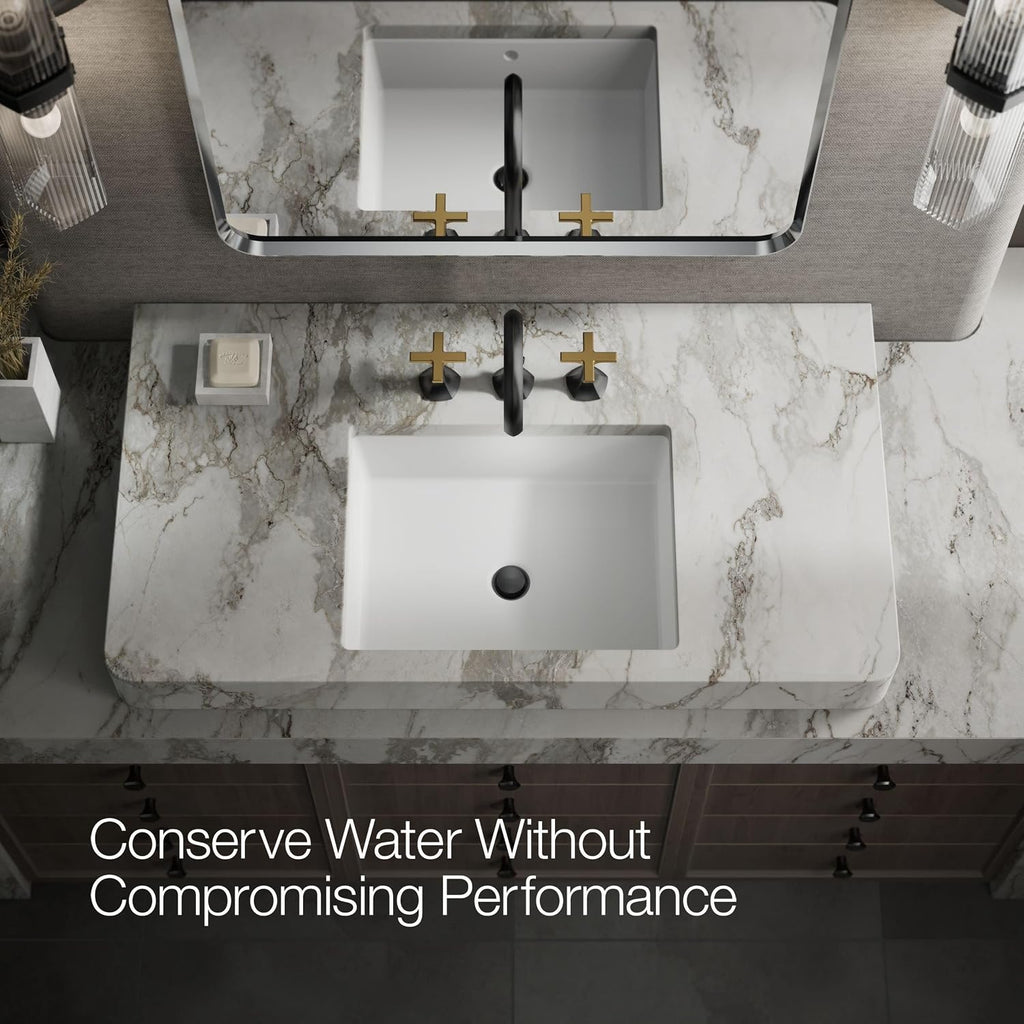 Kohler 27010-3-BMB OCCASION™ Cross bathroom sink faucet handles, Matte Black w/Moderne Brass