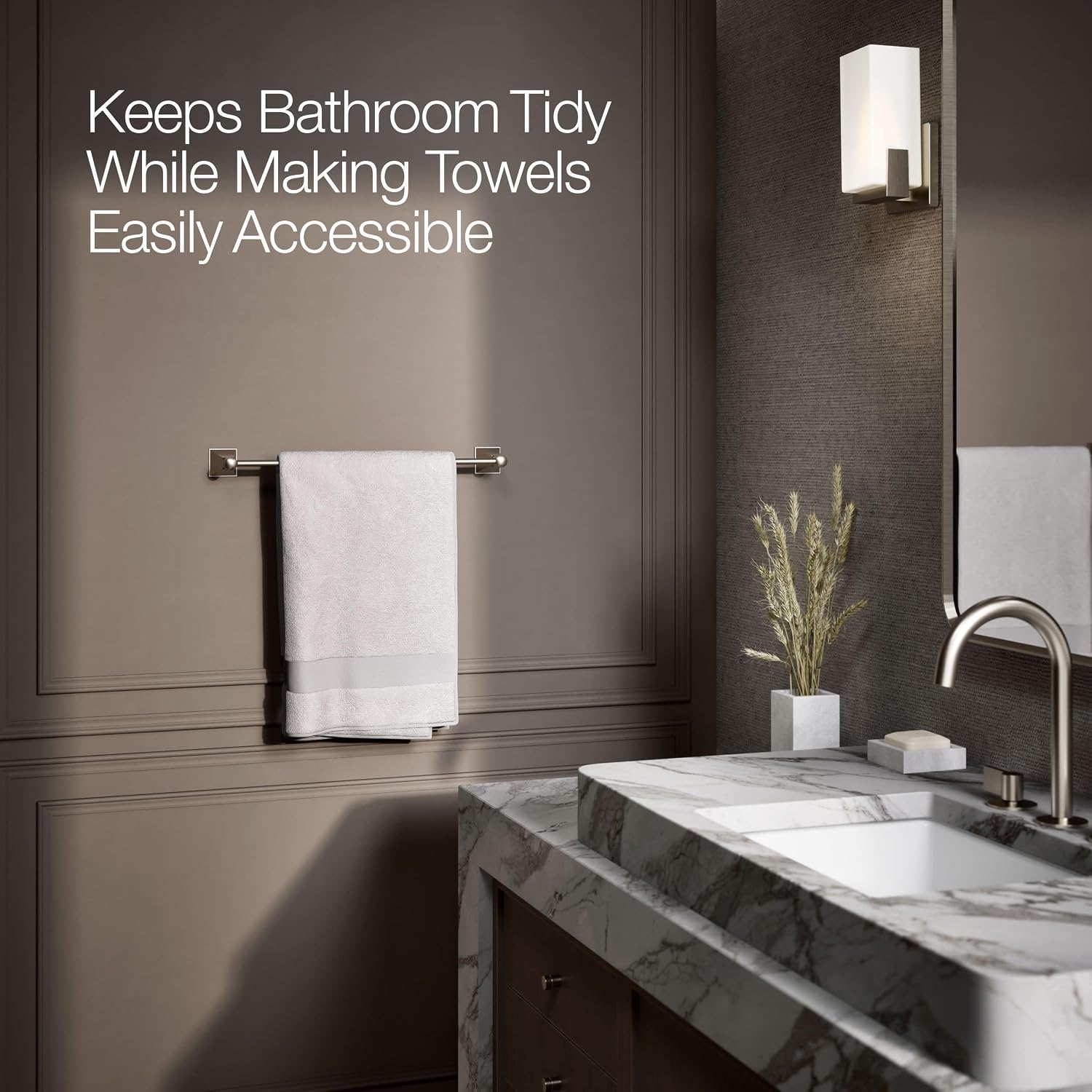 Kohler 485-BN Memoirs® Stately 18' Towel bar, Vibrant Brushed Nickel