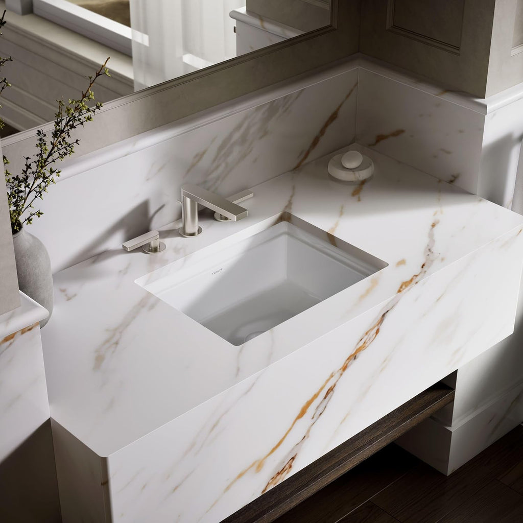 Kohler K-21783-0 Artifacts 21 1/4' Rectangle Undermount Bathroom Sink, White