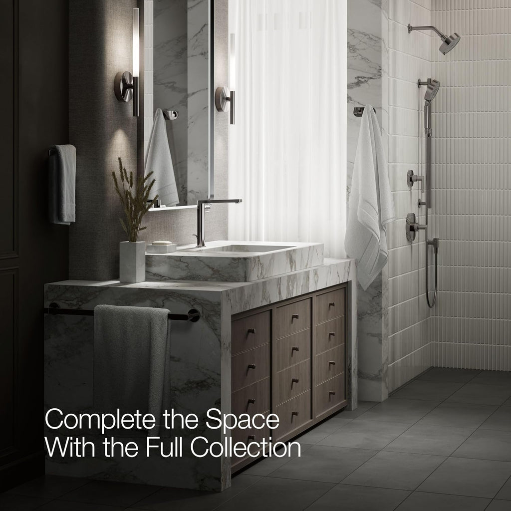 Kohler 73159-7-TT Composed® Tall Single-Handle Bathroom Sink Faucet with Cylindrical Handle, 1.2 gpm, Vibrant Titanium