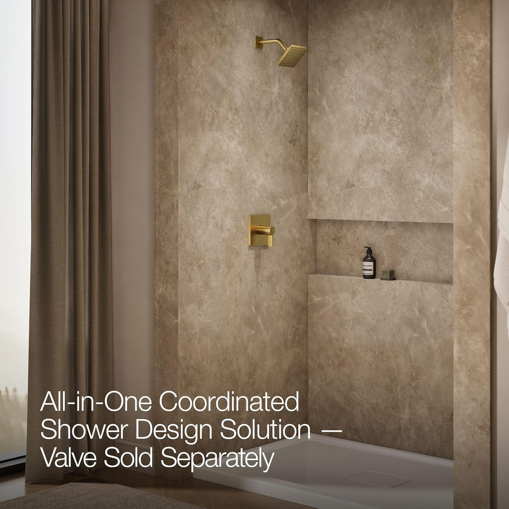Kohler K-TS23503-4G-2MB Parallel Rite-Temp Shower Trim Kit with Lever Handle, 1.75 GPM, Vibrant Moderne Brushed Brass