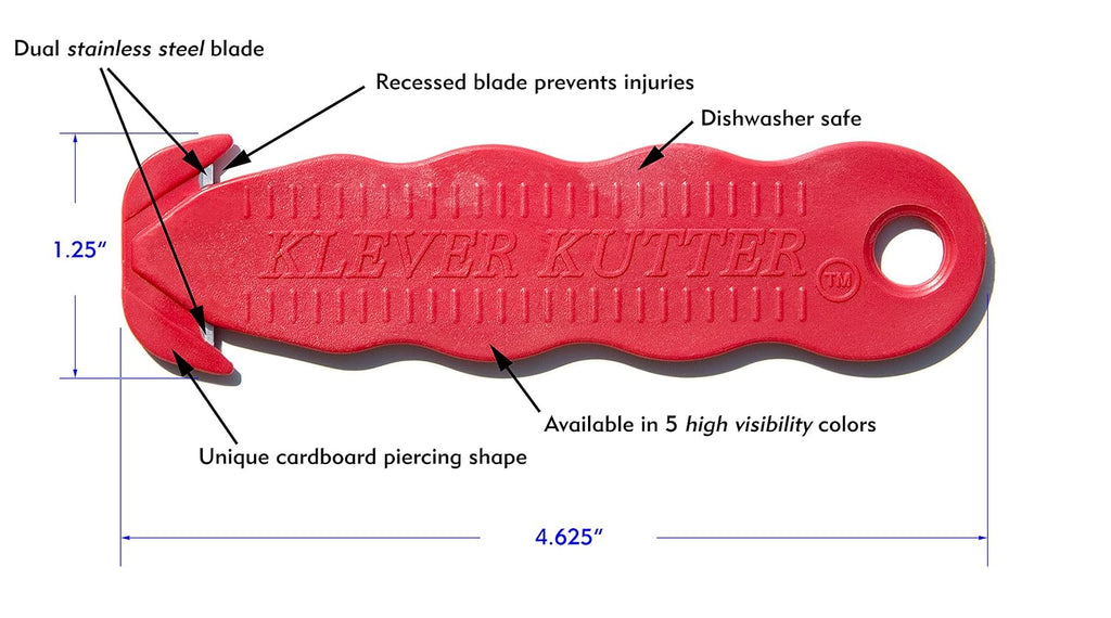 Box Cutter, Klever Kutter, 100/Pack, Assorted (KLEVER - 100/PACK MIX)