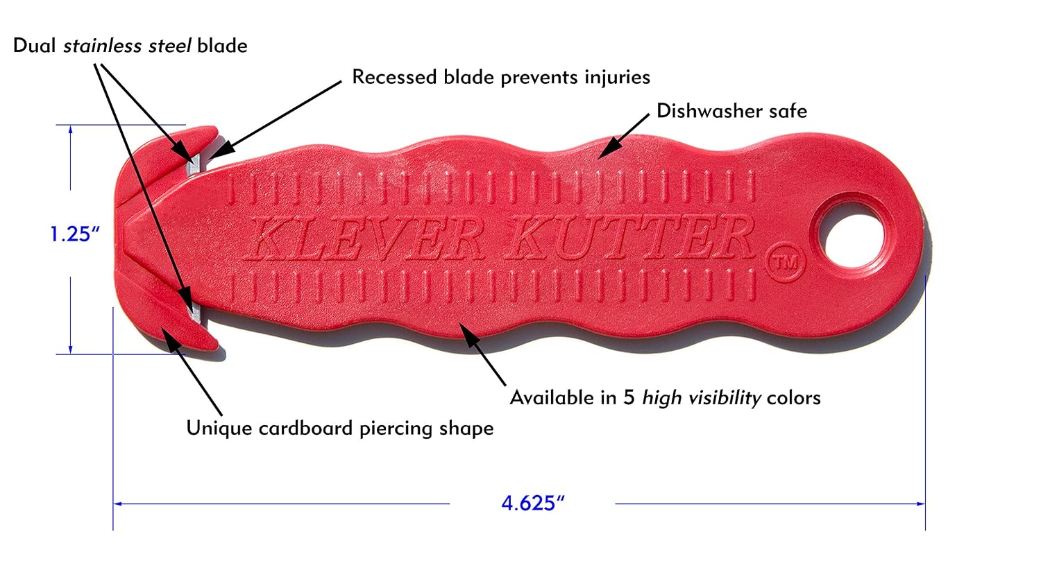 Box Cutter, Klever Kutter, 100/Pack, Assorted (KLEVER - 100/PACK MIX)