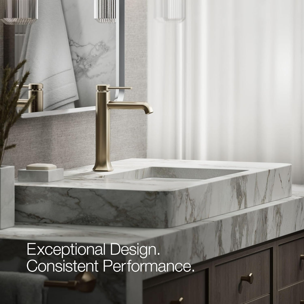 Kohler 27003-4-BV Occasion® Tall Single-Handle Bathroom Sink Faucet, 1.2 gpm, Vibrant Brushed Bronze