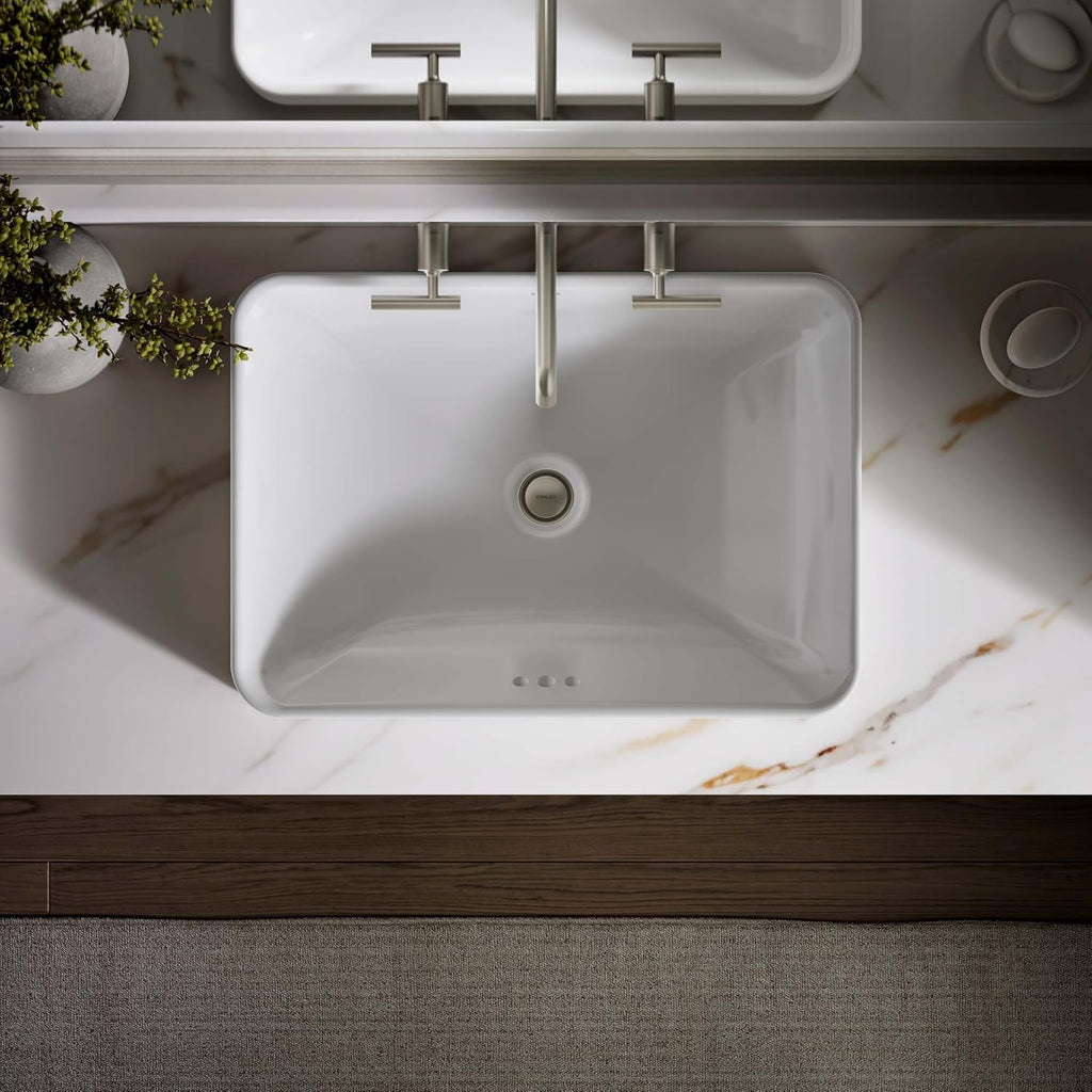 KOHLER 5373-0 Vox Rectangle Vessel Bathroom Sink, Vitreous China¬†, 22-5/8' W X 16-1/8'L, White