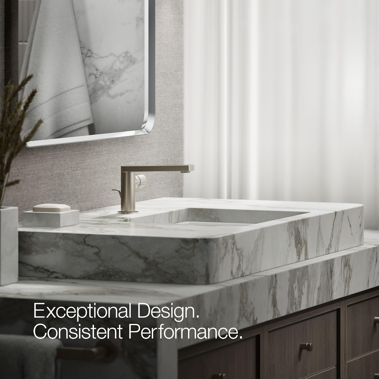 Kohler 73050-7-BN Composed® Single-Handle Bathroom Sink Faucet with Cylindrical Handle, 1.2 gpm, Vibrant Brushed Nickel