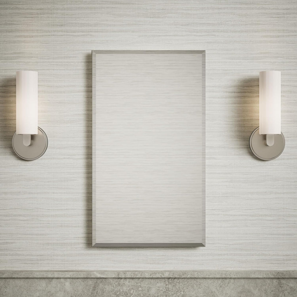 Kohler CB-CLC1526FS Frameless Bathroom Mirror Medicine Cabinet, Single Door, Rectangular Beveled Edge Frame, Bathroom Cabinet Mirror, Adjustable Shelves, 15 in. W x 26 in. H