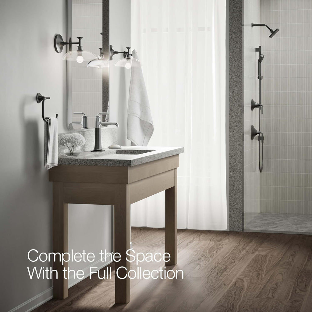 KOHLER 26437-4N-CBL Tone K-26437-4N-CBLTONE Tall Single Control Bathroom FCT, Polished Chrome with Matte Black