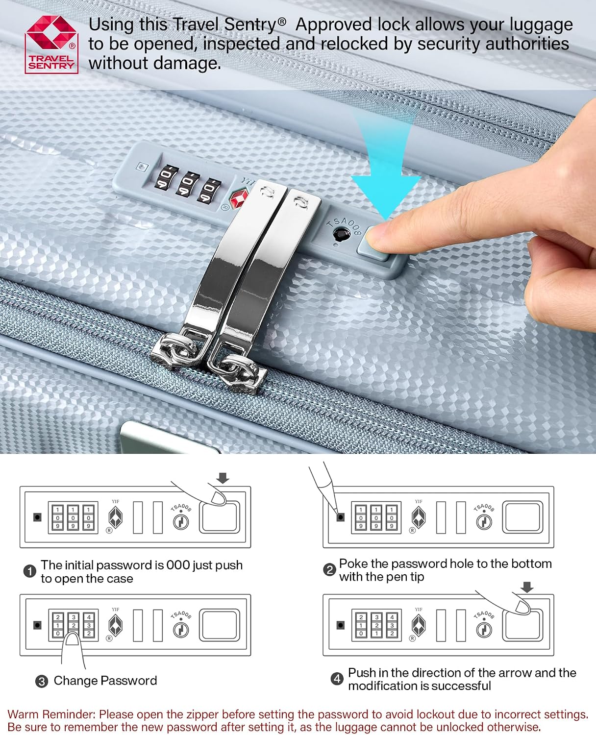 Hanke 24 Inch Expandable Luggage Top Opening Checked Bag Luggage Hard Shell Suitcases with Wheels Lightweight Travel Luggage Medium Suitcase with Lock for Woman Men-Grey