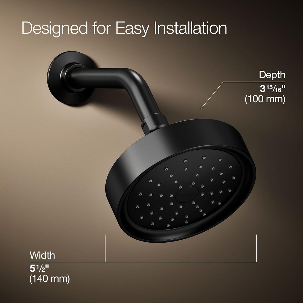 Kohler 965-AK-BL Purist® Single-function showerhead, 2.5 gpm, Matte Black