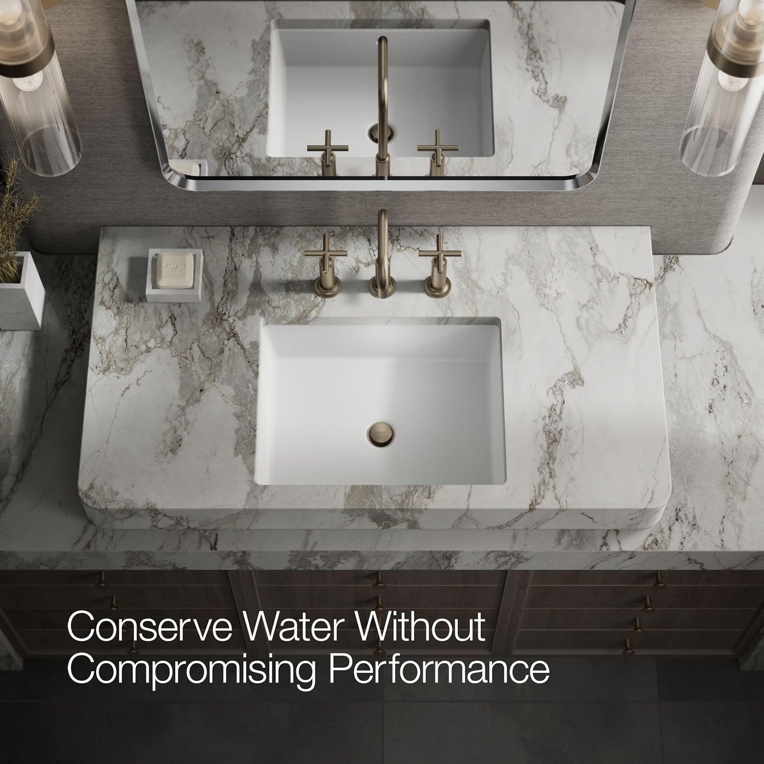 KOHLER K-14408-3-BN Purist® Widespread Bathroom Sink Faucet, 3-Hole, Widespread High Cross Handles and High Gooseneck Spout, 1.2 GPM, Vibrant Brushed Nickel