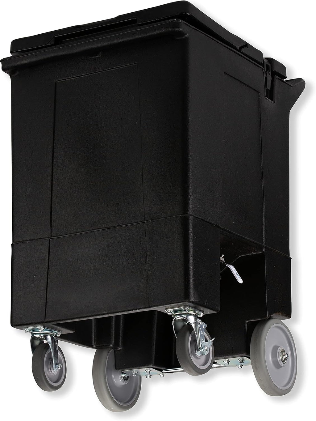 Carlisle FoodService Products Cateraide Ice Caddy on Wheels – 125 LB Tall Ice Cart with Nylex Latches and 2 Swivel Casters, Insulated Commercial Bin for Catering, Bars, and Restaurants – Black