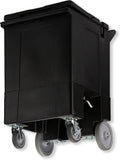 Carlisle FoodService Products Cateraide Ice Caddy on Wheels – 125 LB Tall Ice Cart with Nylex Latches and 2 Swivel Casters, Insulated Commercial Bin for Catering, Bars, and Restaurants – Black
