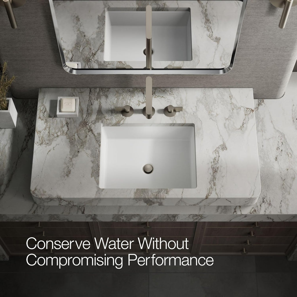 KOHLER K-23887-BN Components® Bathroom Sink Faucet Spout, Row Design, 1.2 GPM, Premium Durable Metal, Corrosion Resistant, Vibrant Brushed Nickel