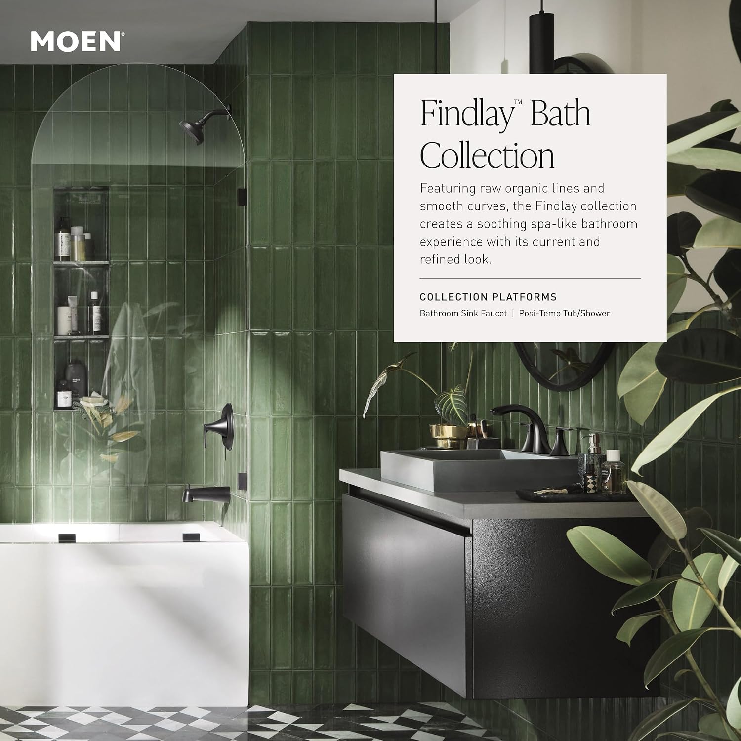 Moen Findlay Bronzed Gold Single-Handle Bathroom Faucet, Single-Hole Setup with Deckplate, 84516BZG