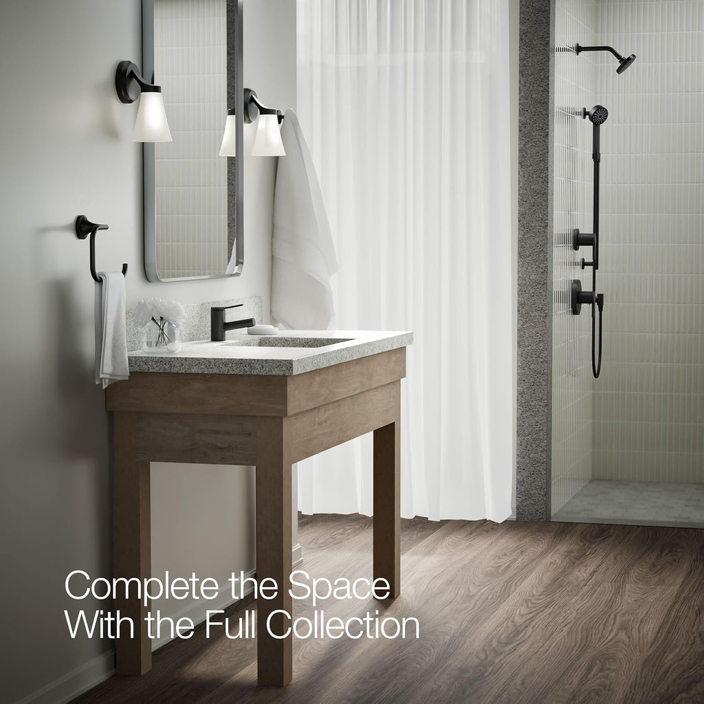 Kohler K-33590-4-BL Elate® Short Single-Handle Bathroom Sink Faucet, Bathroom Faucets, 1.2 GPM, Matte Black