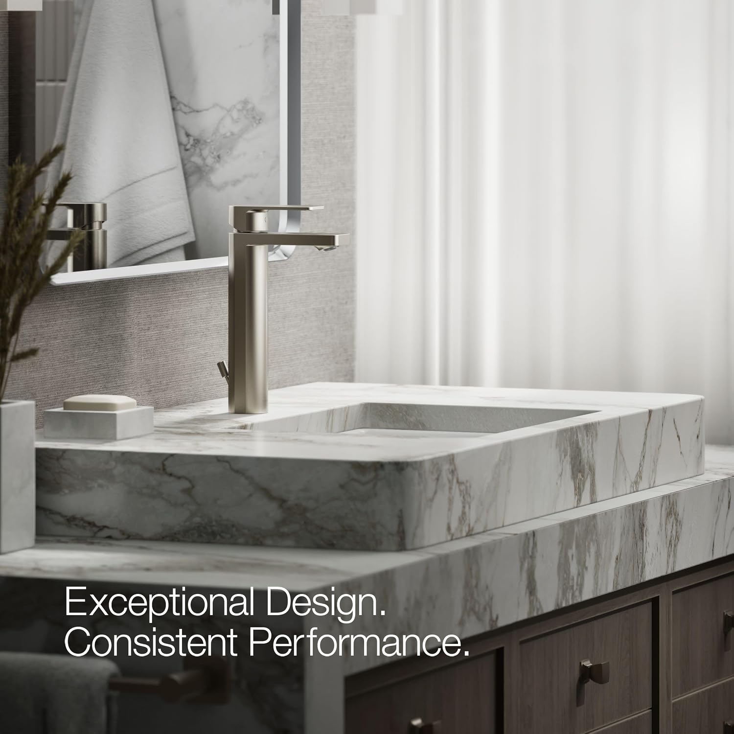 KOHLER Parallel Tall Single-Handle Bathroom Sink Faucet 1.0 Gpm