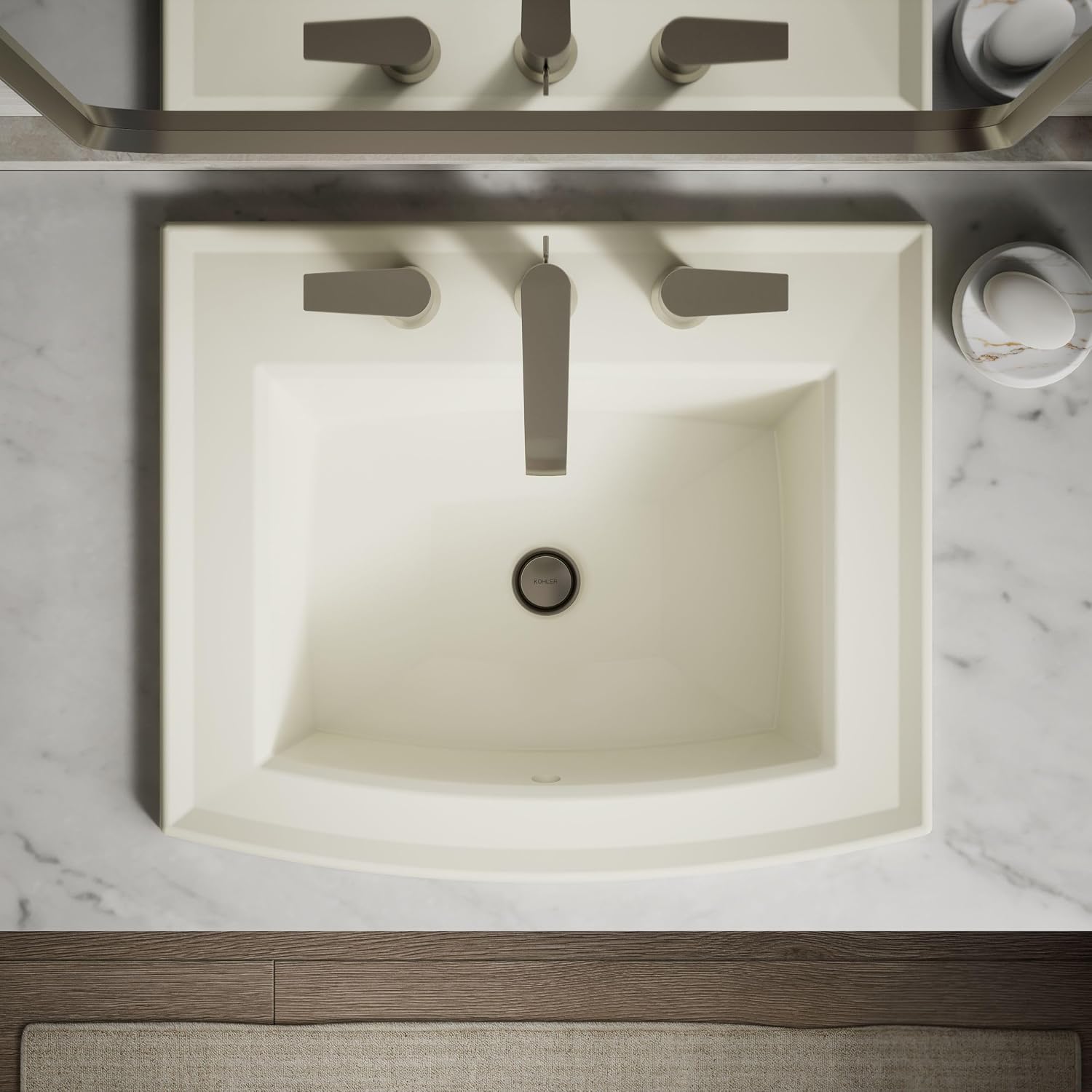 Kohler 2356-8-96 Archer® 22-3/4' rectangular drop-in bathroom sink, Biscuit