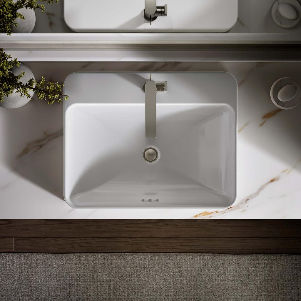 Kohler 2660-1-0 Vox Vessel Bathroom Sink with Single Faucet Hole, One Size, White
