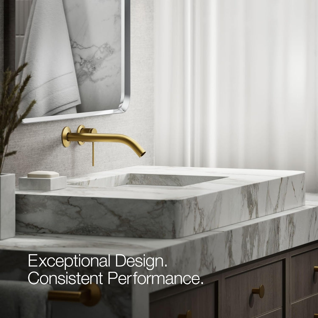 Kohler 77980-4A-2MB Components® Wall-Mount Bathroom Sink Faucet Handle, Vibrant Brushed Moderne Brass