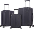 Rockland Berlin Hardside 3 Piece Expandable Spinner Wheel Luggage Set, (20'/24'/28'), Black