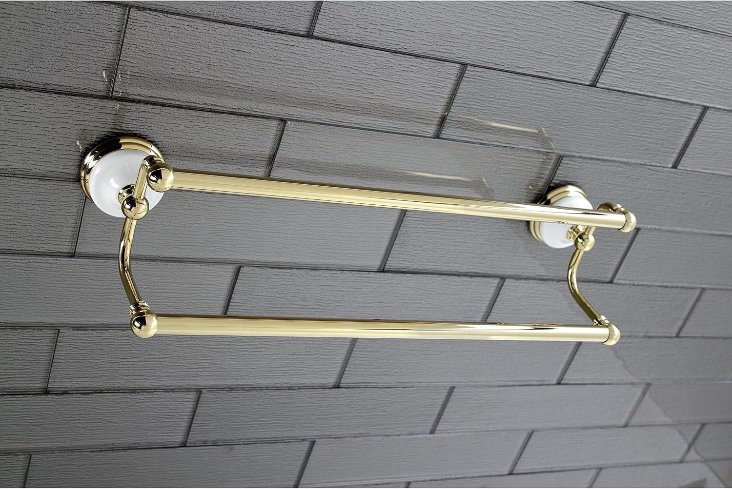 Kingston Brass BA11318PB Vintage 18-Inch Dual -Towel Bar, Polished Brass