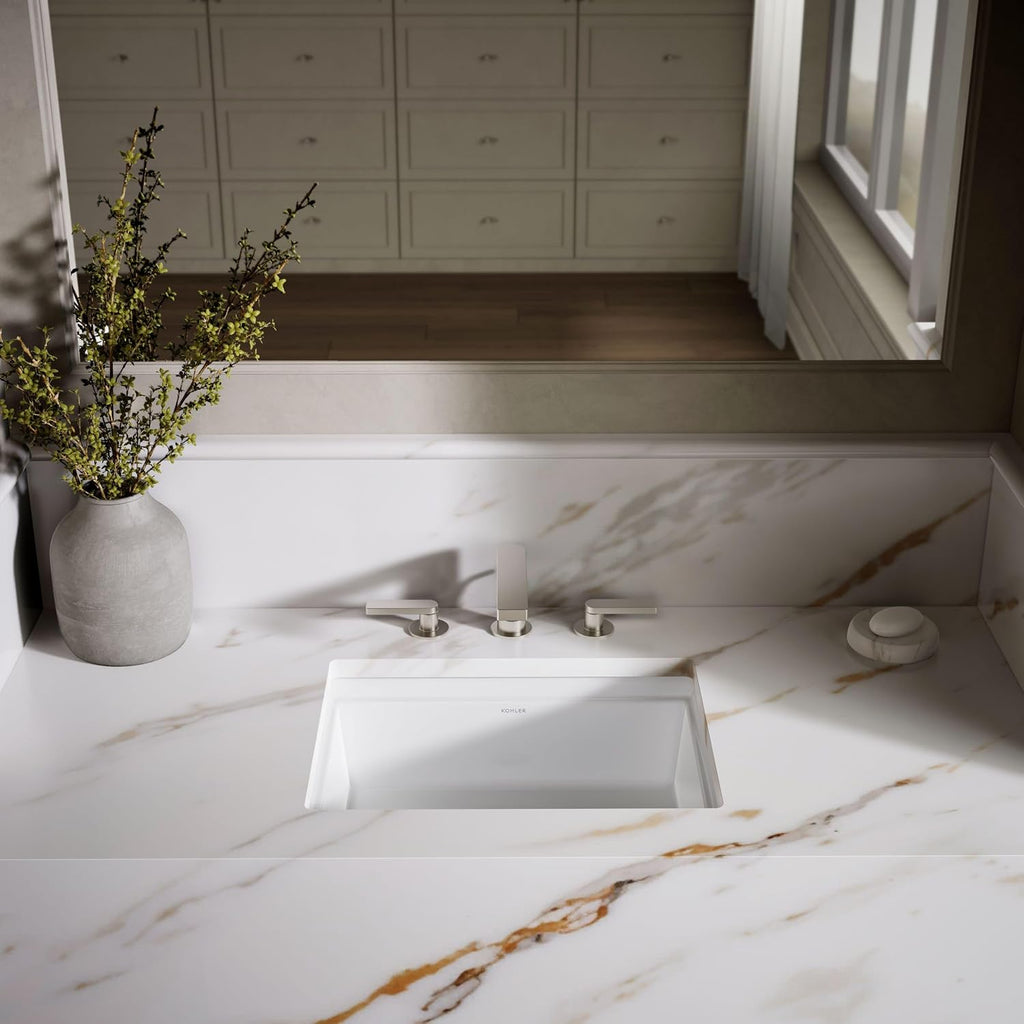 Kohler K-21783-0 Artifacts 21 1/4' Rectangle Undermount Bathroom Sink, White