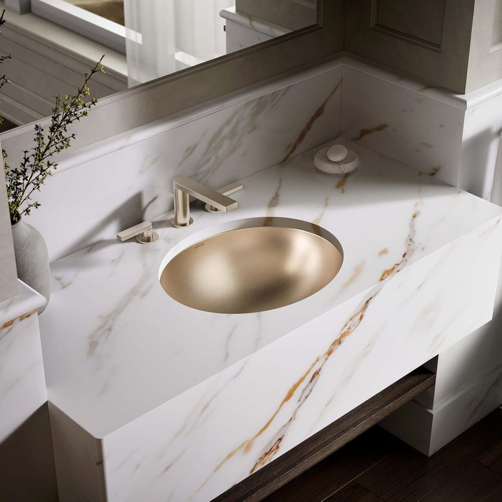 Bachata 20' Oval Drop-In/Undermount Bathroom Sink No Overflow
