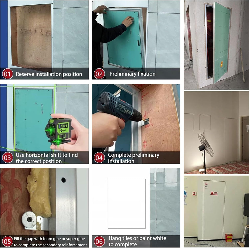 Heavy Duty Plumbing Access Panel - Flush-Mount Hidden Door for Drywall, Bathroom & Attic - Removable Cover (12x20in/30x50cm) - Easy Installation, Durable Design