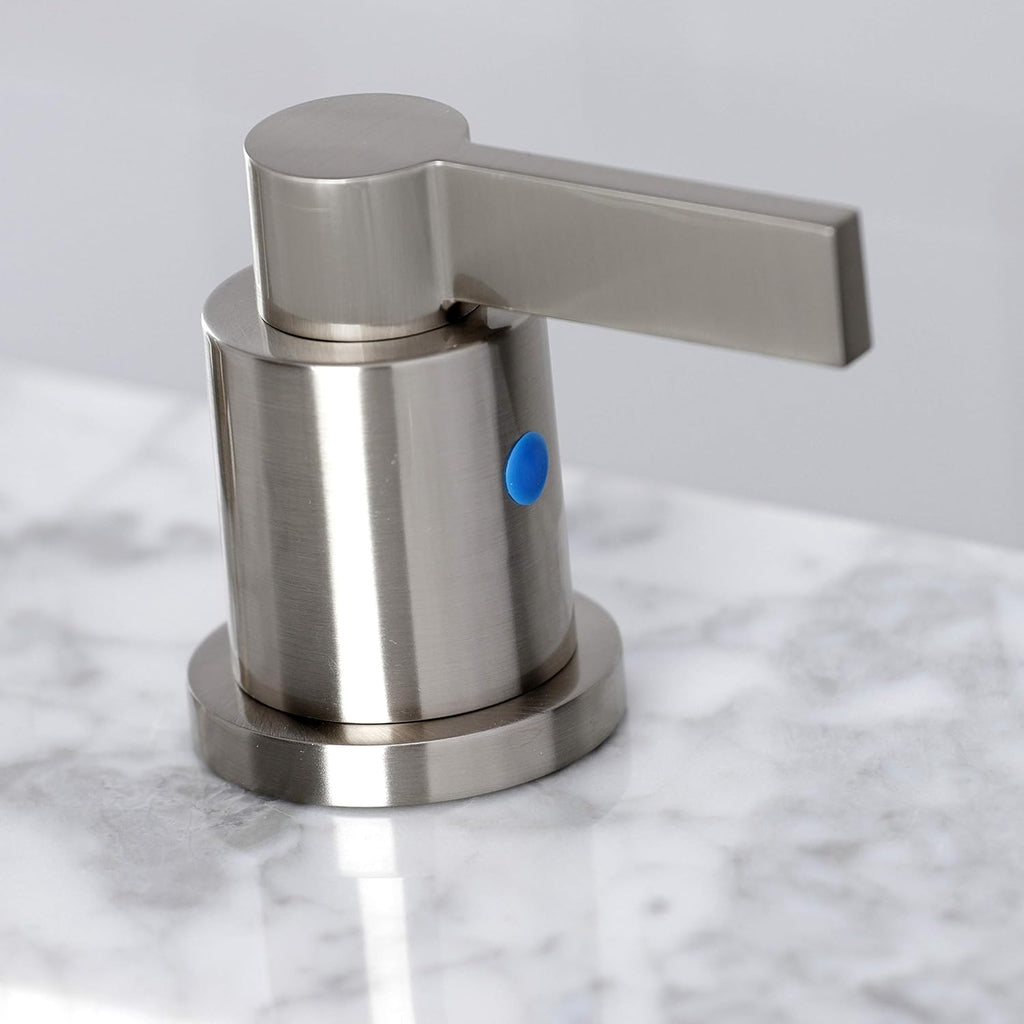 Kingston Brass FSC8938NDL NuvoFusion Widespread Bathroom Faucet with Pop-Up Drain, Brushed Nickel