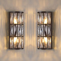 2 Light Modern Concise E12 Base Polyhedral Crystal Shade 2 Pack Wall Sconce Light Fixtures,Oil Rubbed Bronze Finish for Bathroom,Bedroom Living Room Bedside