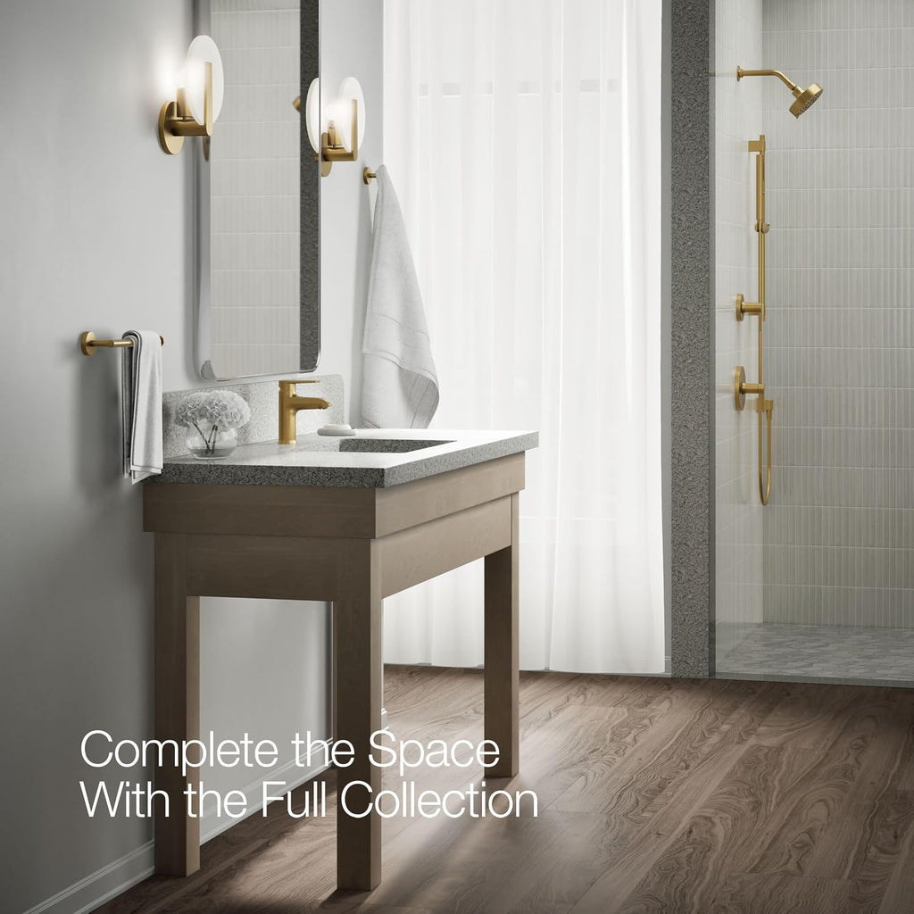 KOHLER K-37894-4-2MB Hint® Centerset Bathroom Sink Faucet, Bathroom Faucets for Sink 3-Hole, 1.2 GPM, Vibrant Brushed Moderne Brass