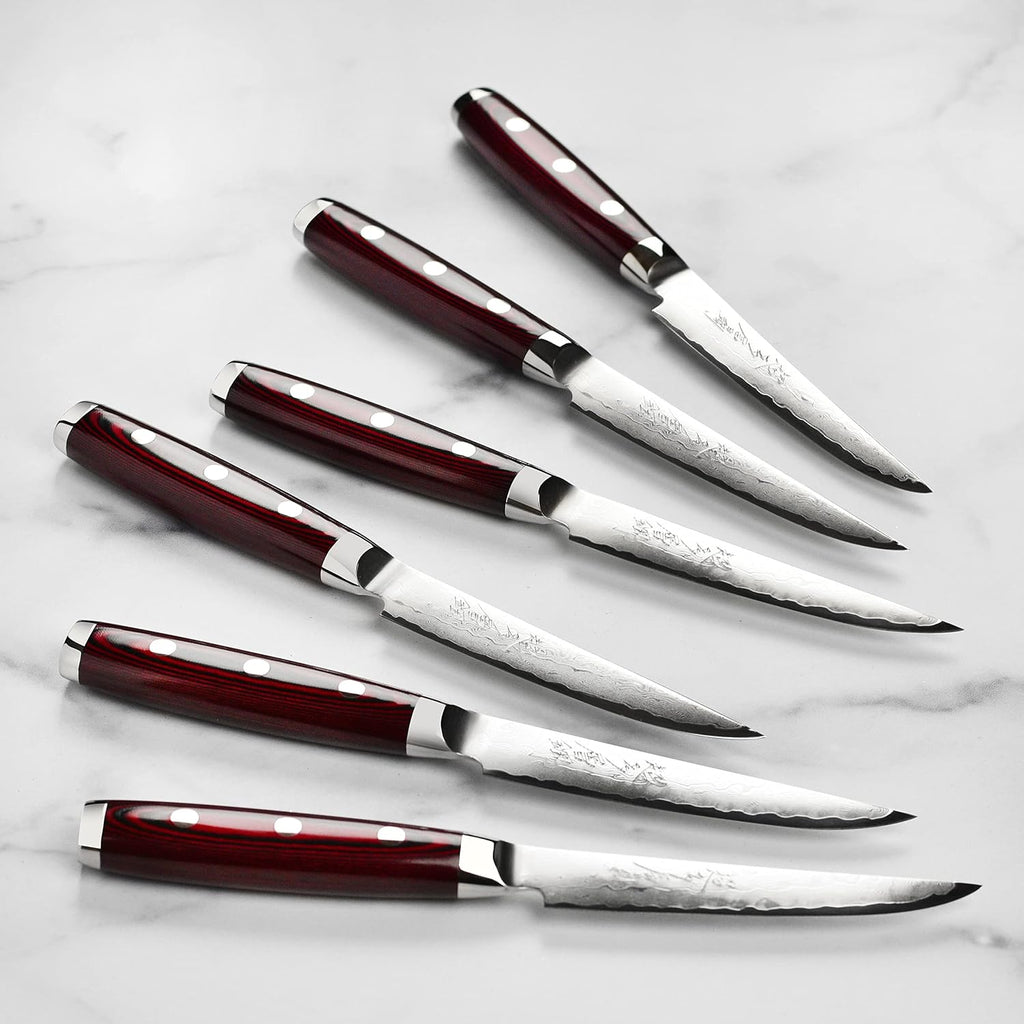 Yaxell Super Gou 16 Piece Knife Set - Made in Japan - 161 Layers SG2 Stainless Damascus, Gray Ash Block