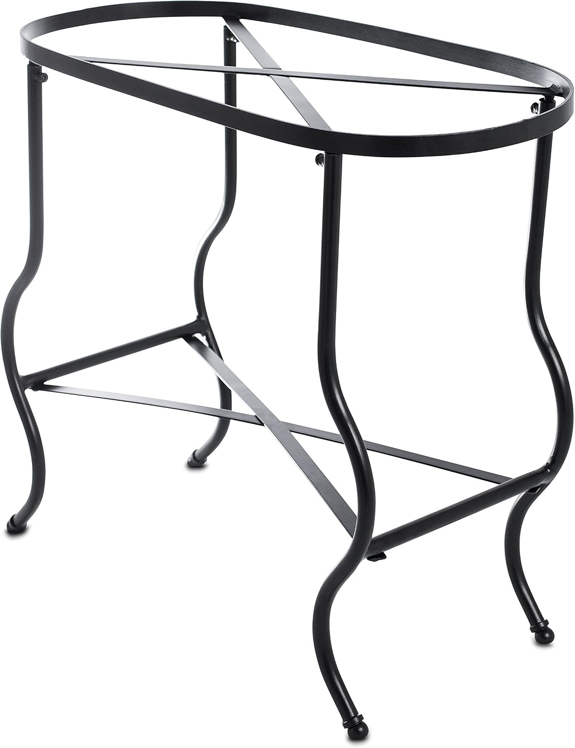 BirdRock Home Stainless Steel Beverage Tub with Stand - Oval - Bottom Tray - Party Drink Holder - Wooden Handles - Outdoor or Indoor Use - Free Standing