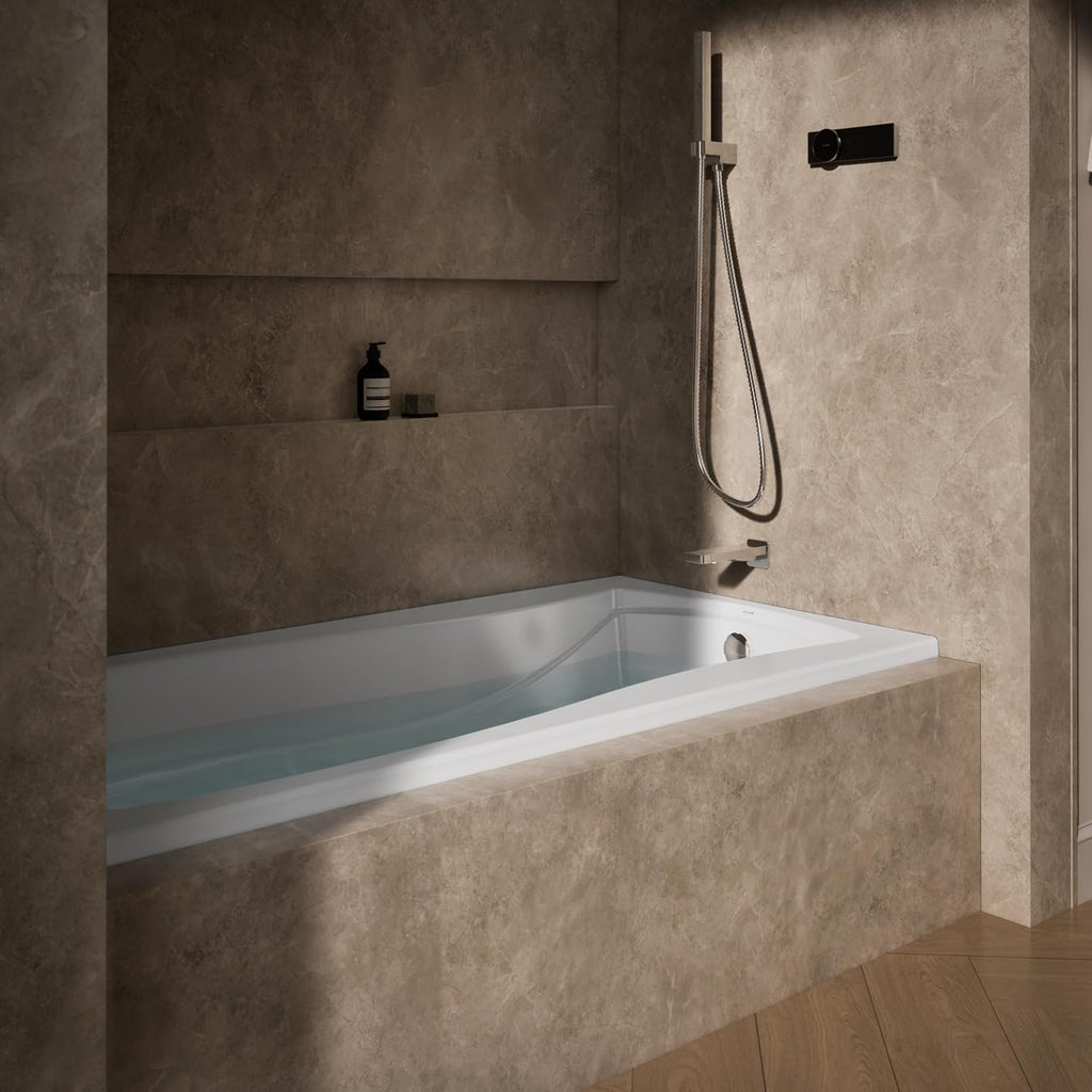 Kohler K-1259-R-0 Alcove Acrylic Bathtub w/Tile Flange & Drain White